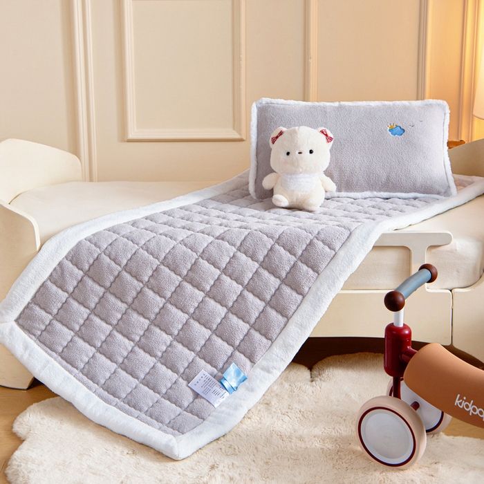 91家纺网 家纺一手货源 找家纺 胜权家纺 2025新款A类艾尼绒手包边夹棉软床垫 艾尼绒灰