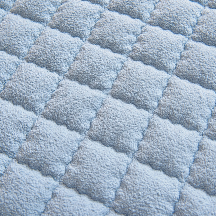 91家纺网 家纺一手货源 找家纺 胜权家纺 2025新款A类艾尼绒手包边夹棉软床垫 艾尼绒蓝