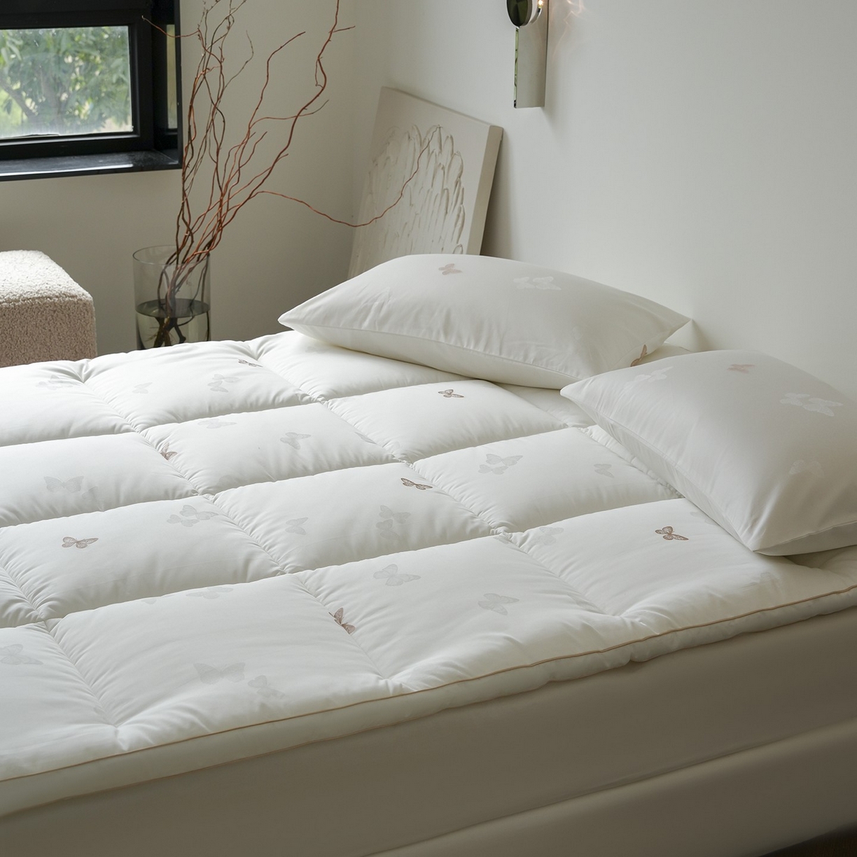 91家纺网 家纺一手货源 找家纺 （总）三味舒屋 2025新款全棉60支剪花立体床褥垫 （全平台控价券后不低于289/309元）