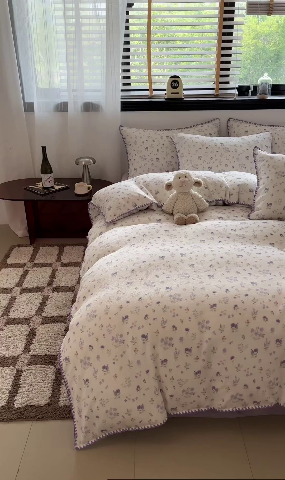 91家纺网 家纺一手货源 找家纺 如一 2025新款A类高克重牛奶绒印花三角针工艺四件套 芽青