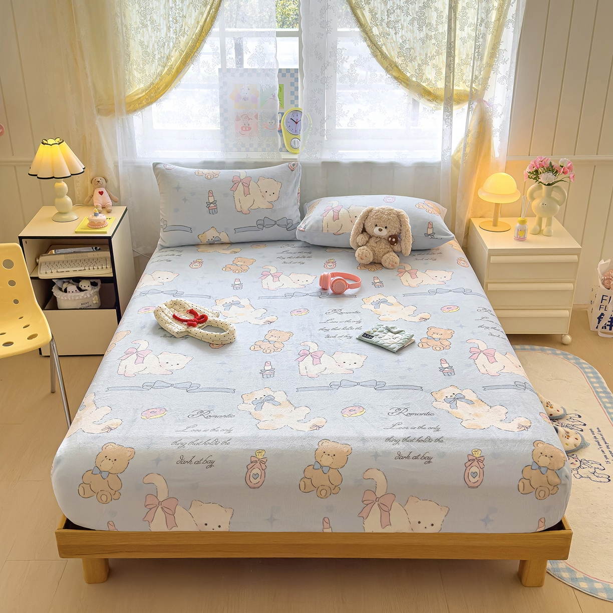 91家纺网 家纺一手货源 找家纺 灿哈家纺 2025新款牛奶绒印花床笠单品床笠床笠单件床笠三件套 后花园