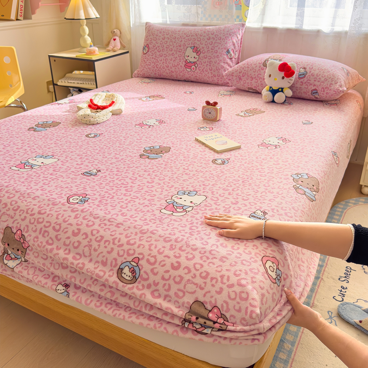 91家纺网 家纺一手货源 找家纺 灿哈家纺 2025新款牛奶绒印花床笠单品床笠床笠单件床笠三件套 小宝贝