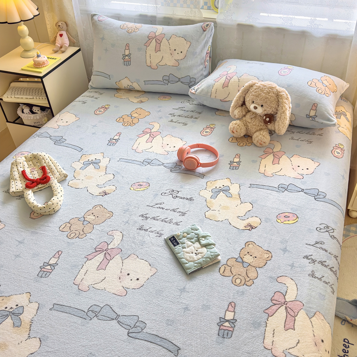 91家纺网 家纺一手货源 找家纺 灿哈家纺 2025新款牛奶绒印花床笠单品床笠床笠单件床笠三件套 后花园