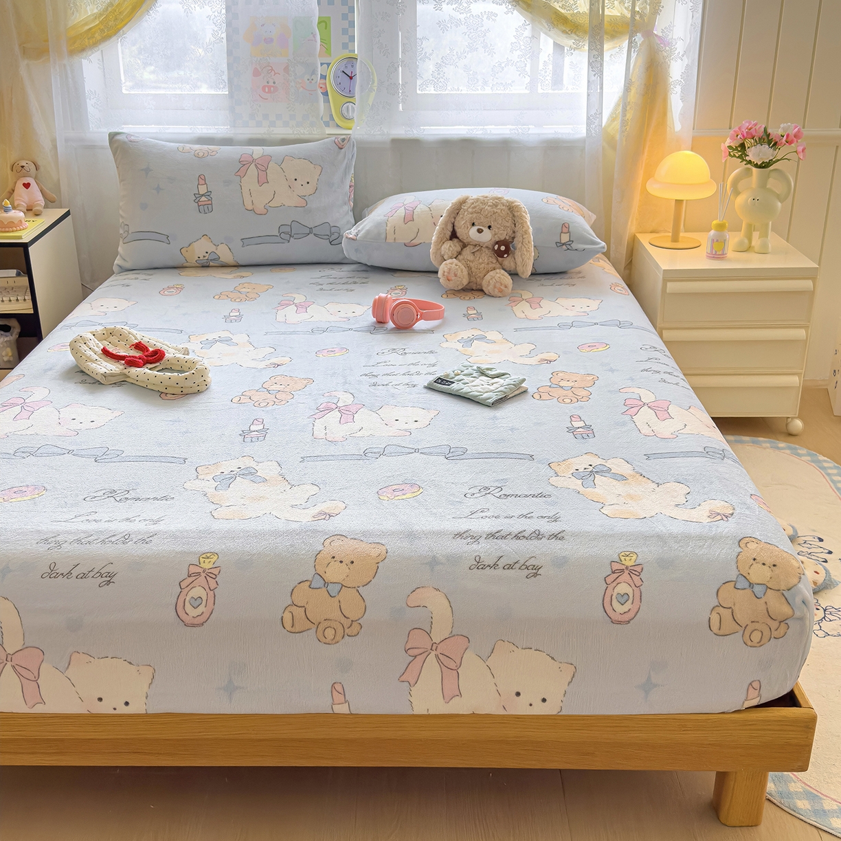 91家纺网 家纺一手货源 找家纺 灿哈家纺 2025新款牛奶绒印花床笠单品床笠床笠单件床笠三件套 后花园