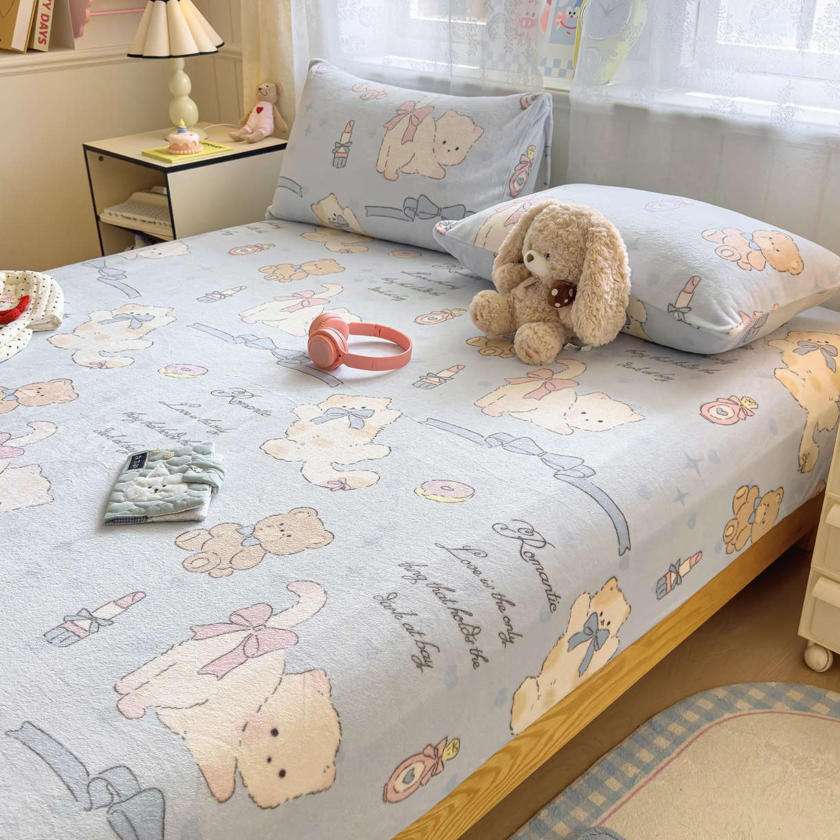 91家纺网 家纺一手货源 找家纺 灿哈家纺 2025新款牛奶绒印花床笠单品床笠床笠单件床笠三件套 后花园