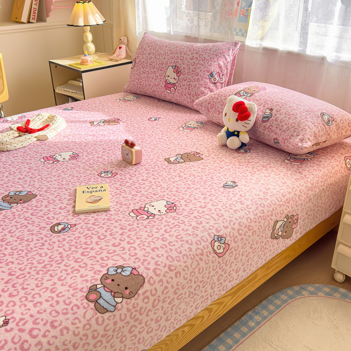 91家纺网 家纺一手货源 找家纺 灿哈家纺 2025新款牛奶绒印花床笠单品床笠床笠单件床笠三件套 小宝贝