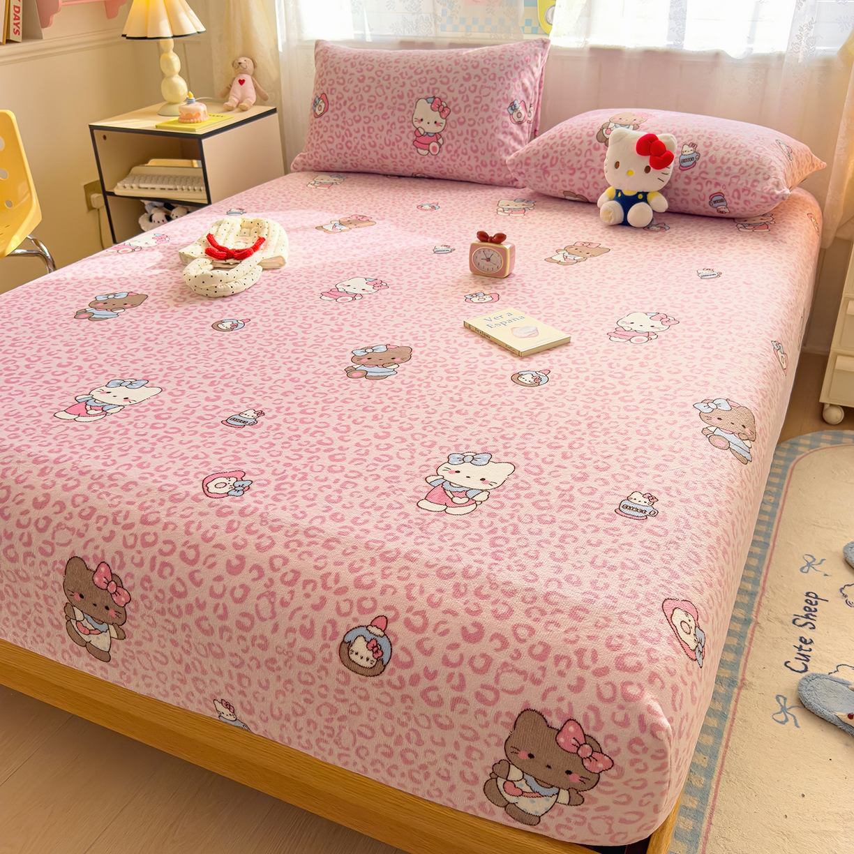 91家纺网 家纺一手货源 找家纺 灿哈家纺 2025新款牛奶绒印花床笠单品床笠床笠单件床笠三件套 小宝贝