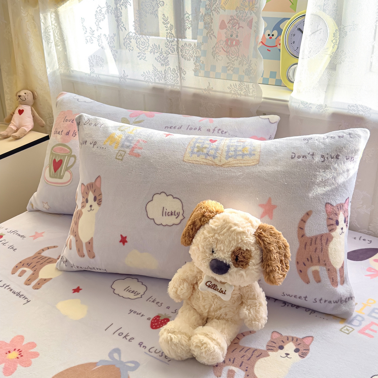 91家纺网 家纺一手货源 找家纺 灿哈家纺 2025新款牛奶绒印花床笠单品床笠床笠单件床笠三件套 小乖乖