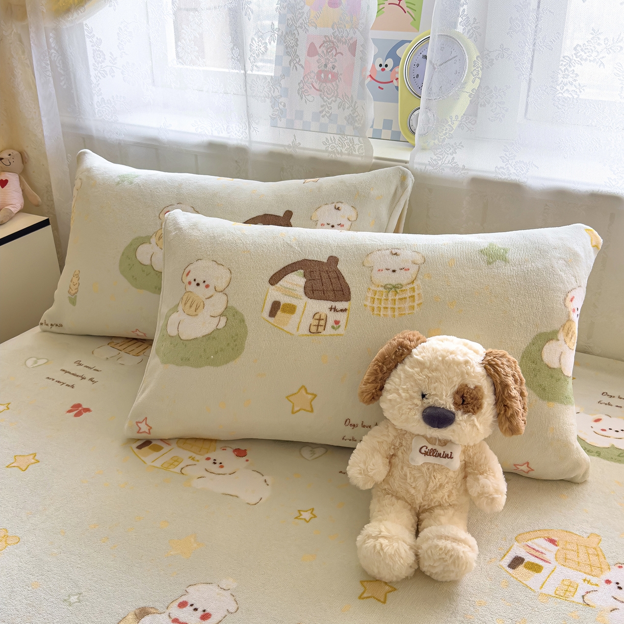 91家纺网 家纺一手货源 找家纺 灿哈家纺 2025新款牛奶绒印花床笠单品床笠床笠单件床笠三件套 仔仔乐园