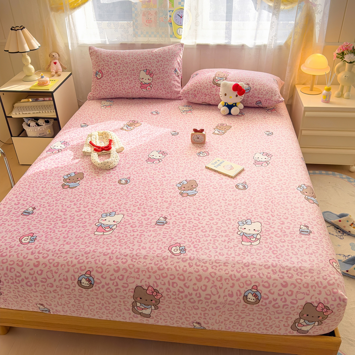 91家纺网 家纺一手货源 找家纺 灿哈家纺 2025新款牛奶绒印花床笠单品床笠床笠单件床笠三件套 小宝贝