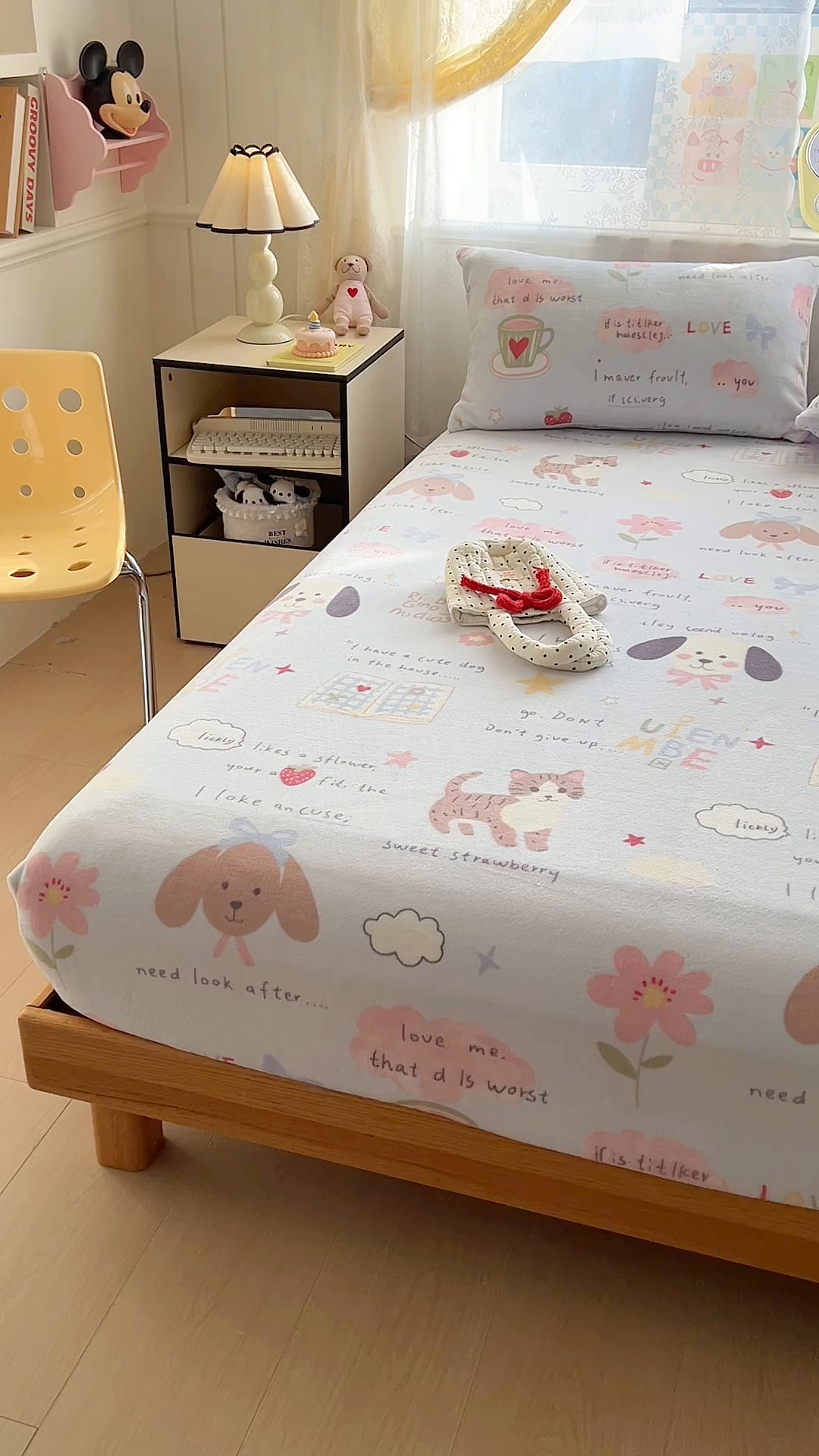 91家纺网 家纺一手货源 找家纺 灿哈家纺 2025新款牛奶绒印花床笠单品床笠床笠单件床笠三件套 小乖乖