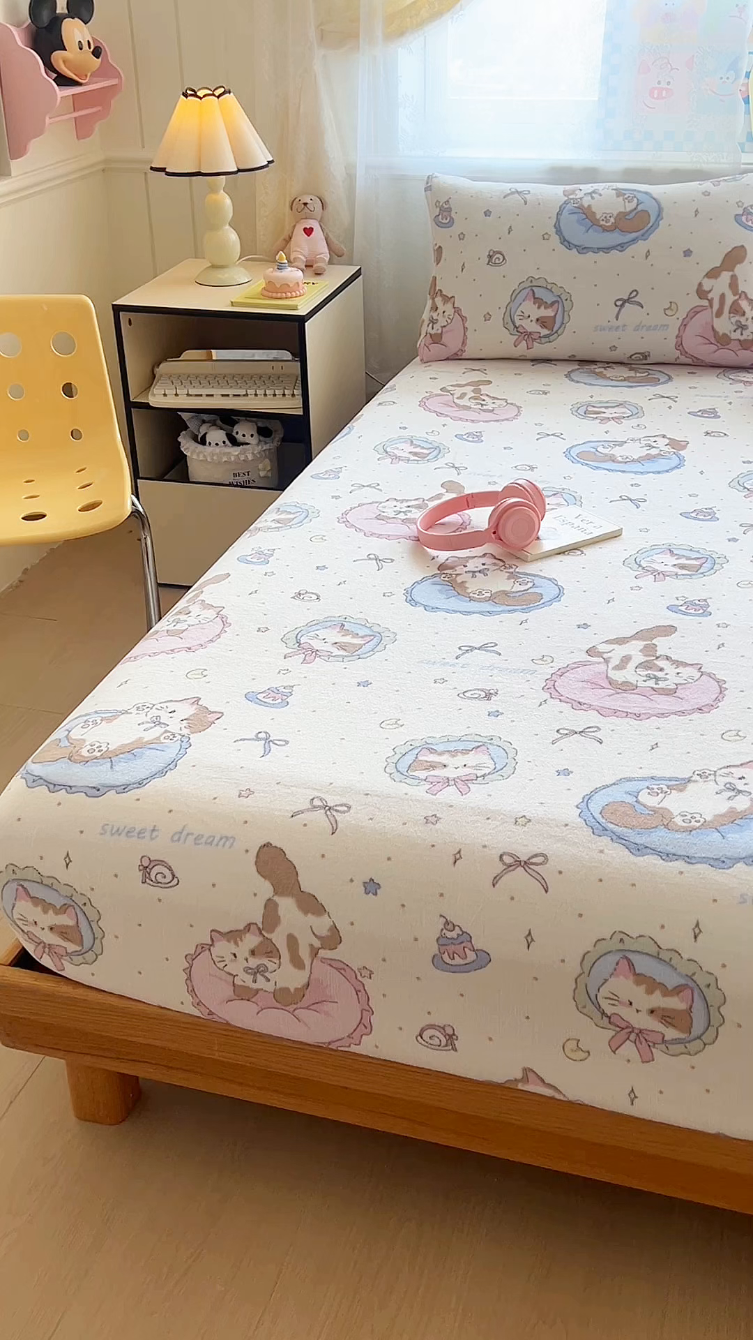 91家纺网 家纺一手货源 找家纺 灿哈家纺 2025新款牛奶绒印花床笠单品床笠床笠单件床笠三件套 哈基米