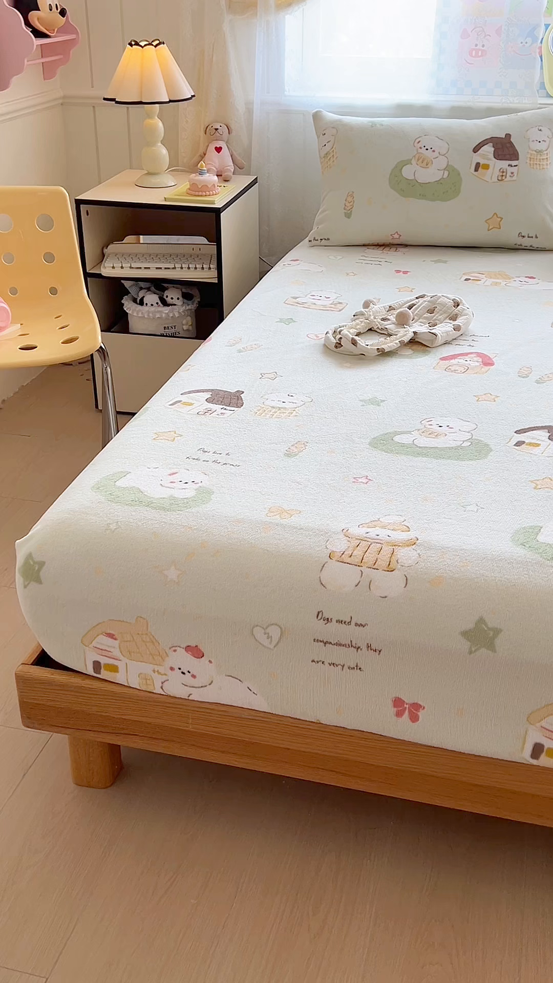 91家纺网 家纺一手货源 找家纺 灿哈家纺 2025新款牛奶绒印花床笠单品床笠床笠单件床笠三件套 仔仔乐园