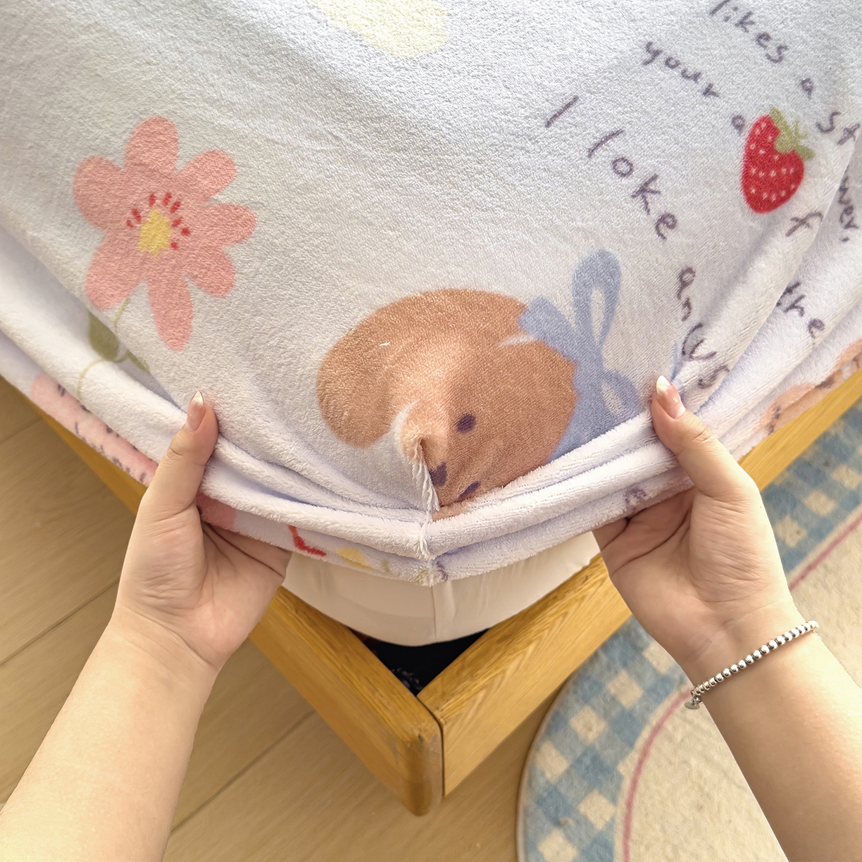 91家纺网 家纺一手货源 找家纺 灿哈家纺 2025新款牛奶绒印花床笠单品床笠床笠单件床笠三件套 小乖乖