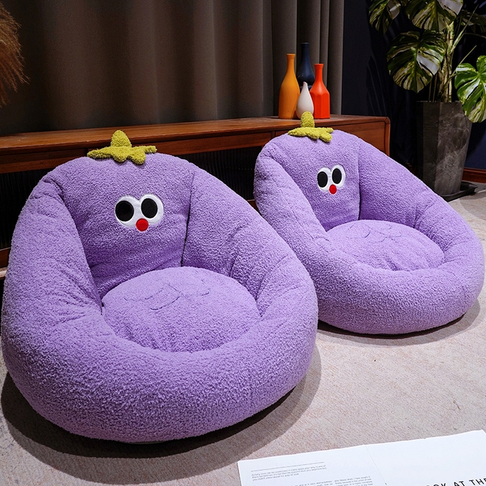 91家纺网 家纺一手货源 找家纺 （总）仟亿莱 2025新款大眼腹肌茄子半包围蒲团坐垫