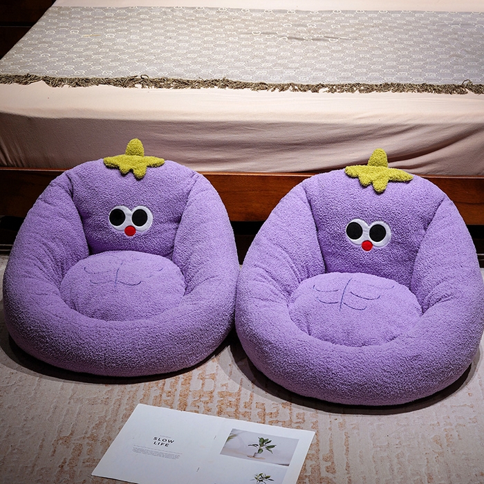 91家纺网 家纺一手货源 找家纺 （总）仟亿莱 2025新款大眼腹肌茄子半包围蒲团坐垫