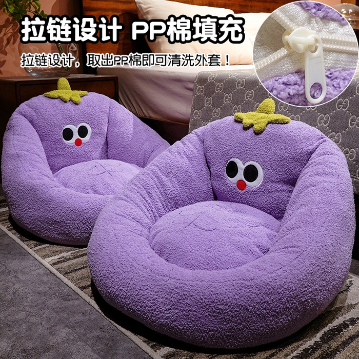 91家纺网 家纺一手货源 找家纺 （总）仟亿莱 2025新款大眼腹肌茄子半包围蒲团坐垫