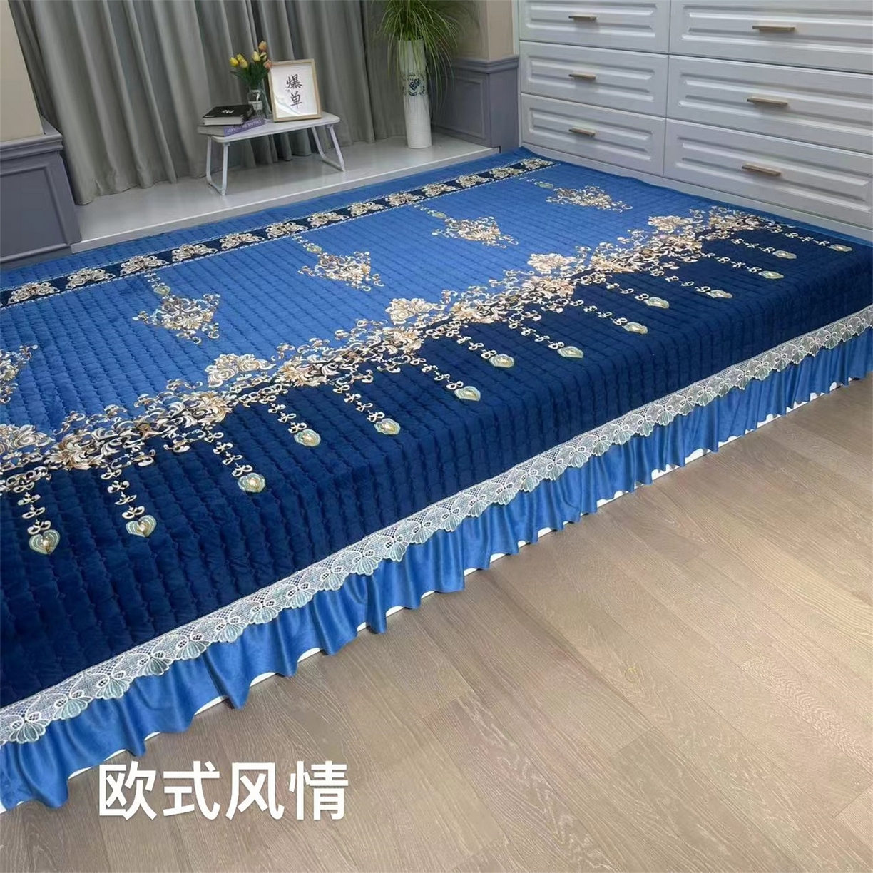 91家纺网 家纺一手货源 找家纺 （总）铭源榻榻米炕盖 新款水晶绒双面榻榻米炕盖