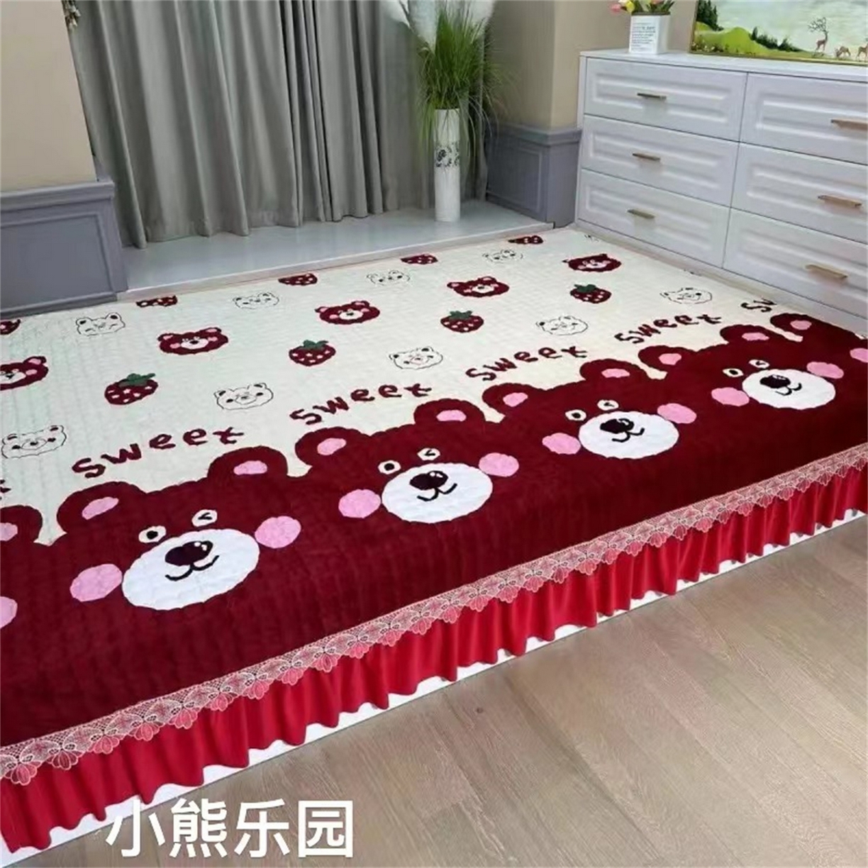 91家纺网 家纺一手货源 找家纺 （总）铭源榻榻米炕盖 新款水晶绒双面榻榻米炕盖