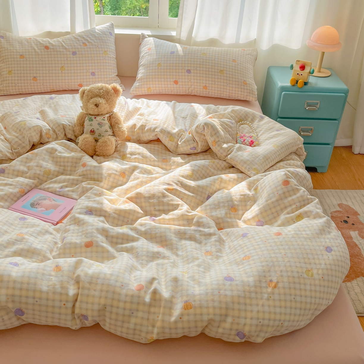 91家纺网 家纺一手货源 找家纺 （总）一比一家纺 2025新款全棉双层纱四件套