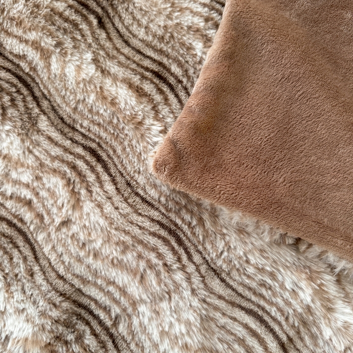 91家纺网 家纺一手货源 找家纺 丹本家纺 2025新款加厚大兔毛牛奶绒多功能盖毯毛毯毯子 波浪-咖