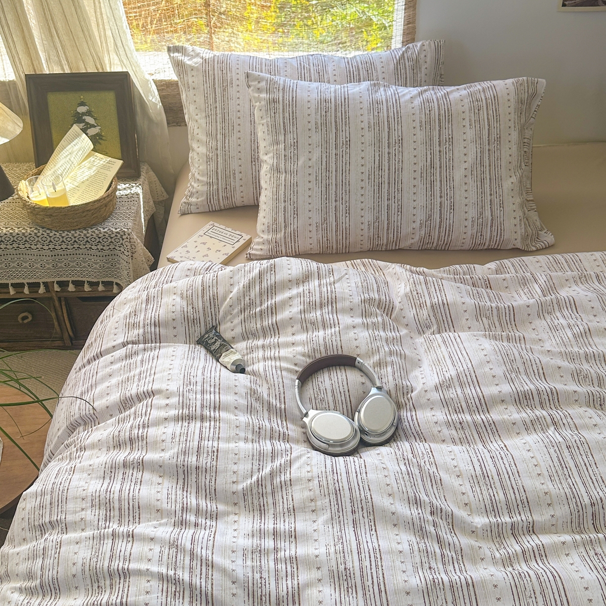 91家纺网 家纺一手货源 找家纺 曼璐家纺 2025新款碎花双拼水洗棉四件套学生宿舍三件套单双人被套和床笠款-床单床笠套件 馨怡