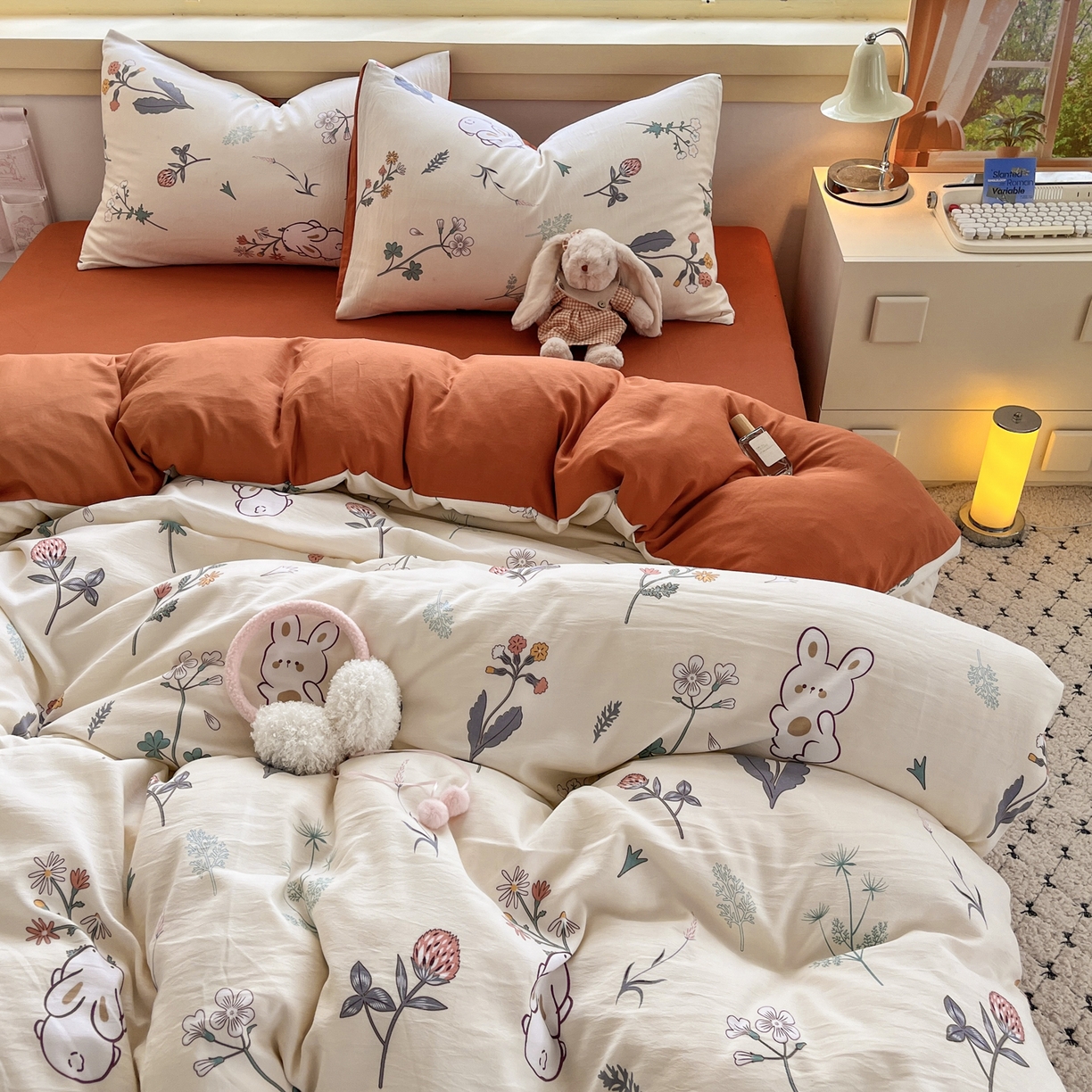 91家纺网 家纺一手货源 找家纺 曼璐家纺 2025新款碎花双拼水洗棉四件套学生宿舍三件套单双人被套和床笠款-床单床笠套件 千姿百态