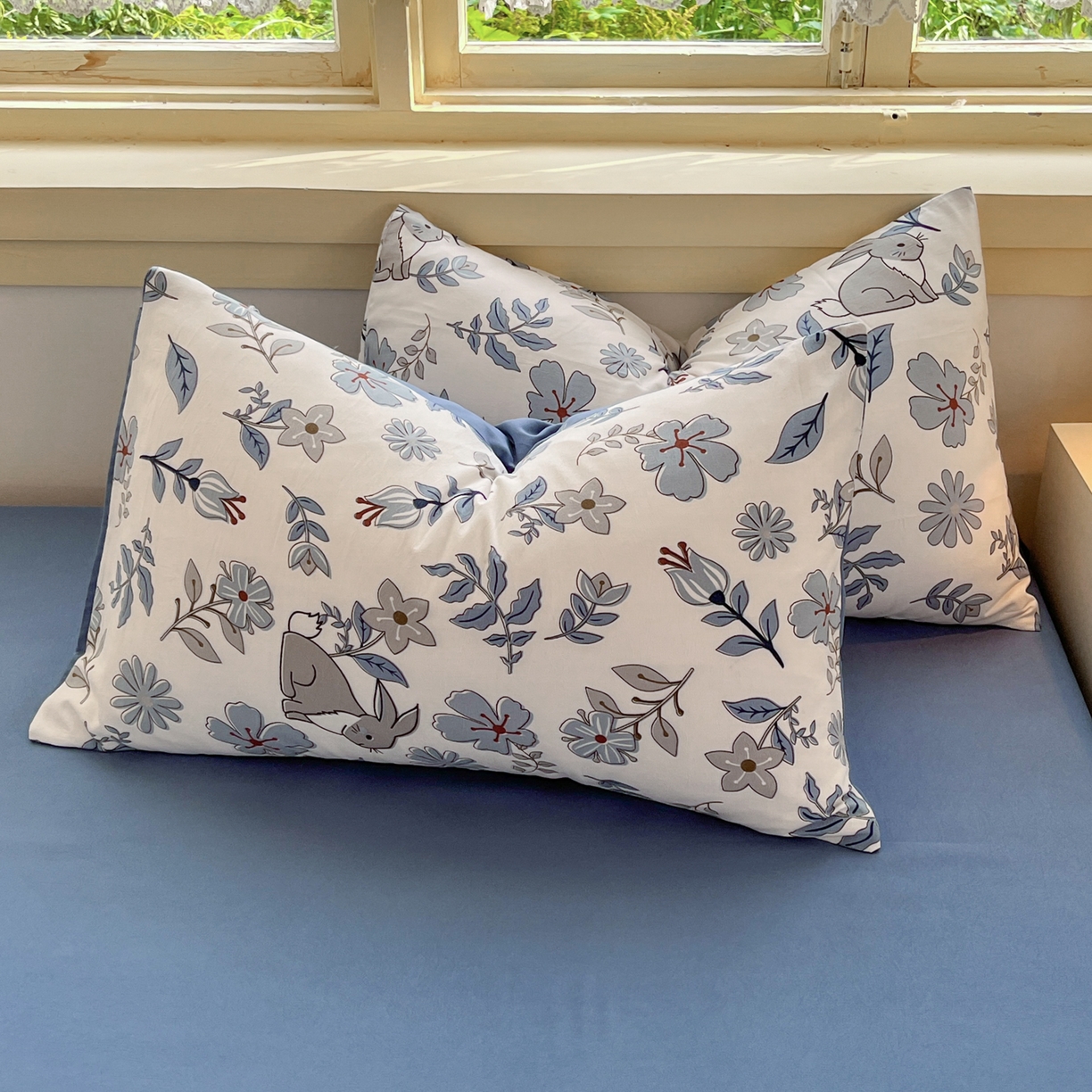 91家纺网 家纺一手货源 找家纺 曼璐家纺 2025新款碎花双拼水洗棉四件套学生宿舍三件套单双人被套和床笠款-床单床笠套件 欣欣向荣