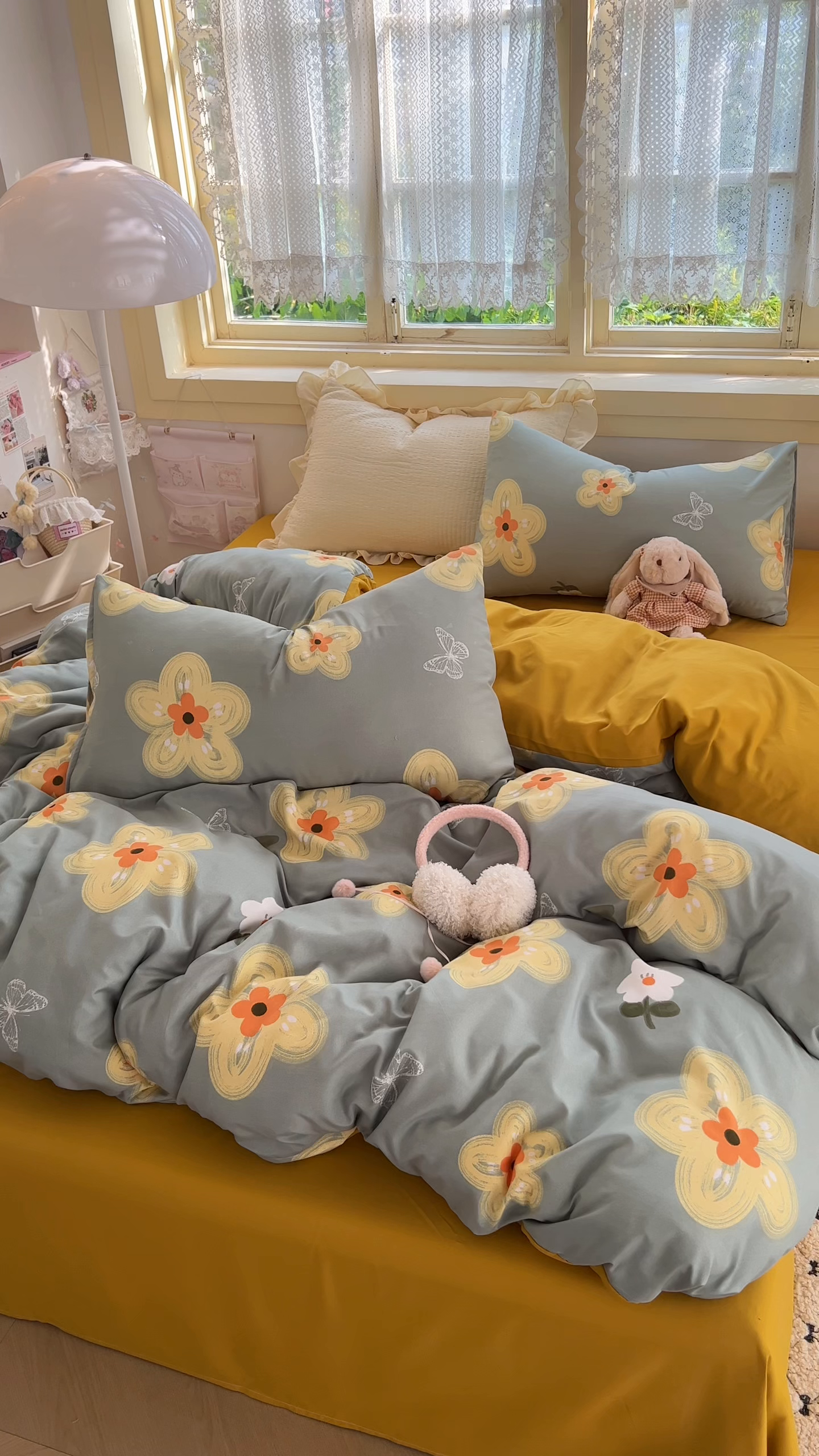 91家纺网 家纺一手货源 找家纺 曼璐家纺 2025新款碎花双拼水洗棉四件套学生宿舍三件套单双人被套和床笠款-床单床笠套件 闭月羞花