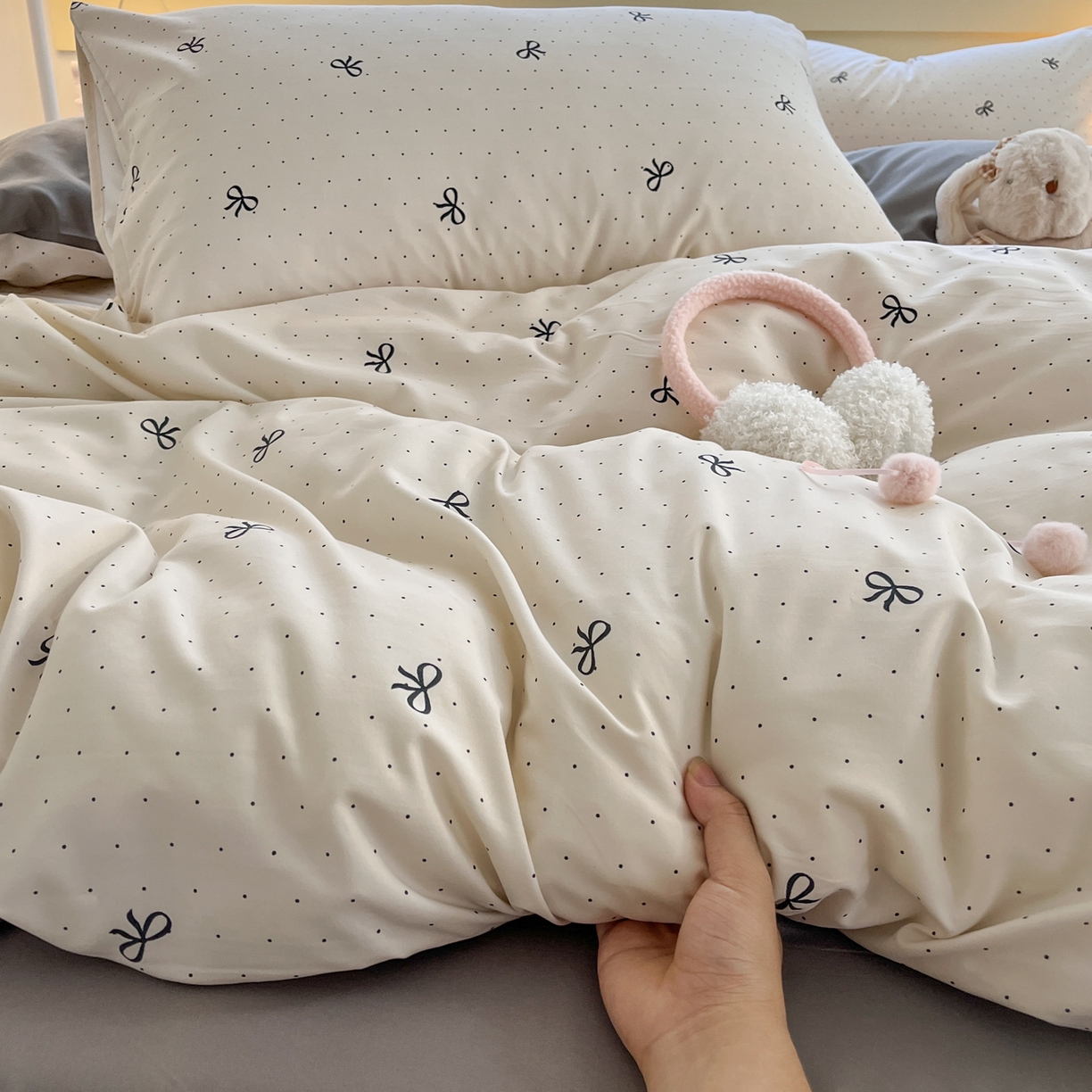 91家纺网 家纺一手货源 找家纺 （总）曼璐家纺 2025新款碎花双拼水洗棉四件套学生宿舍三件套单双人被套和床笠款单被套