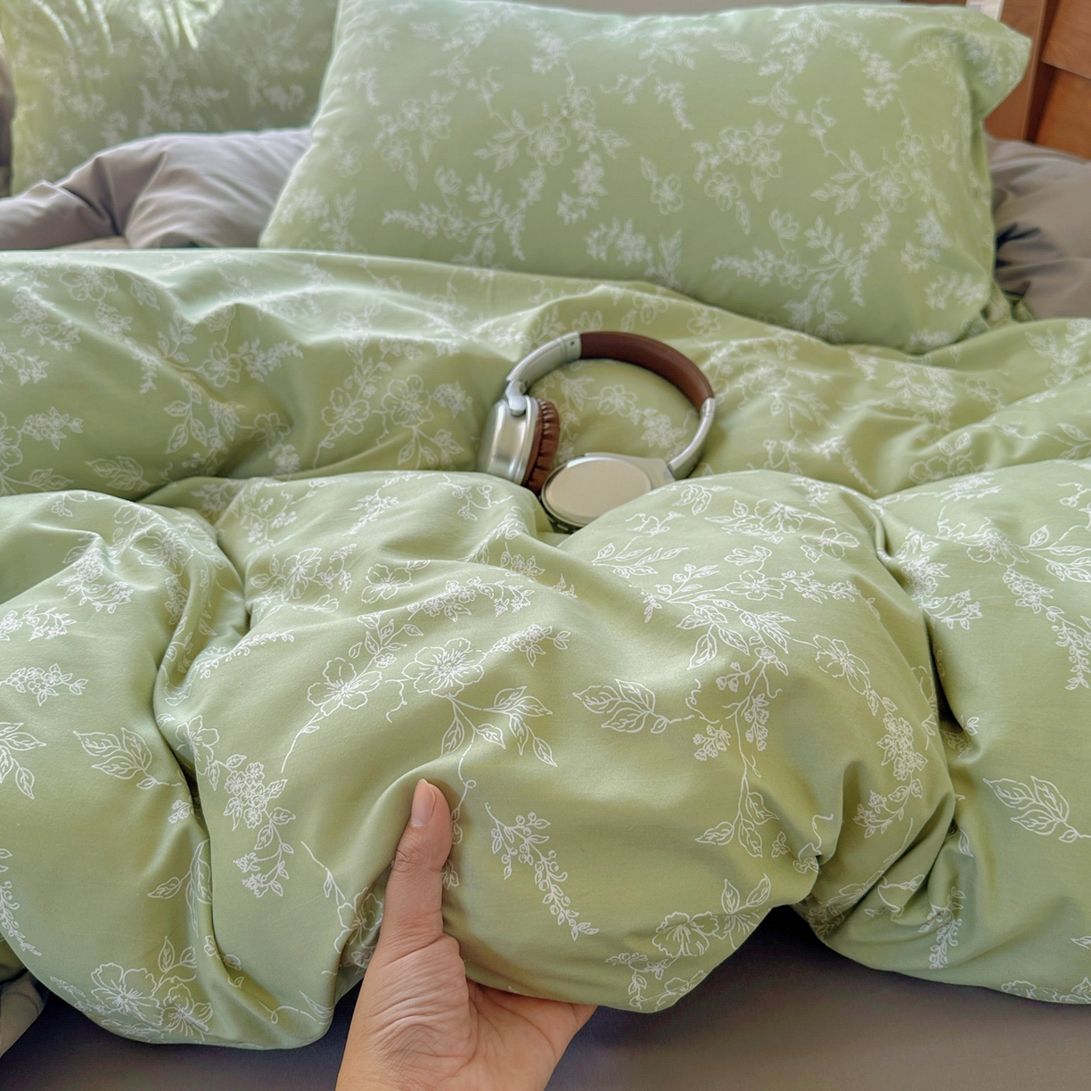 91家纺网 家纺一手货源 找家纺 （总）曼璐家纺 2025新款碎花双拼水洗棉四件套学生宿舍三件套单双人被套和床笠款单被套