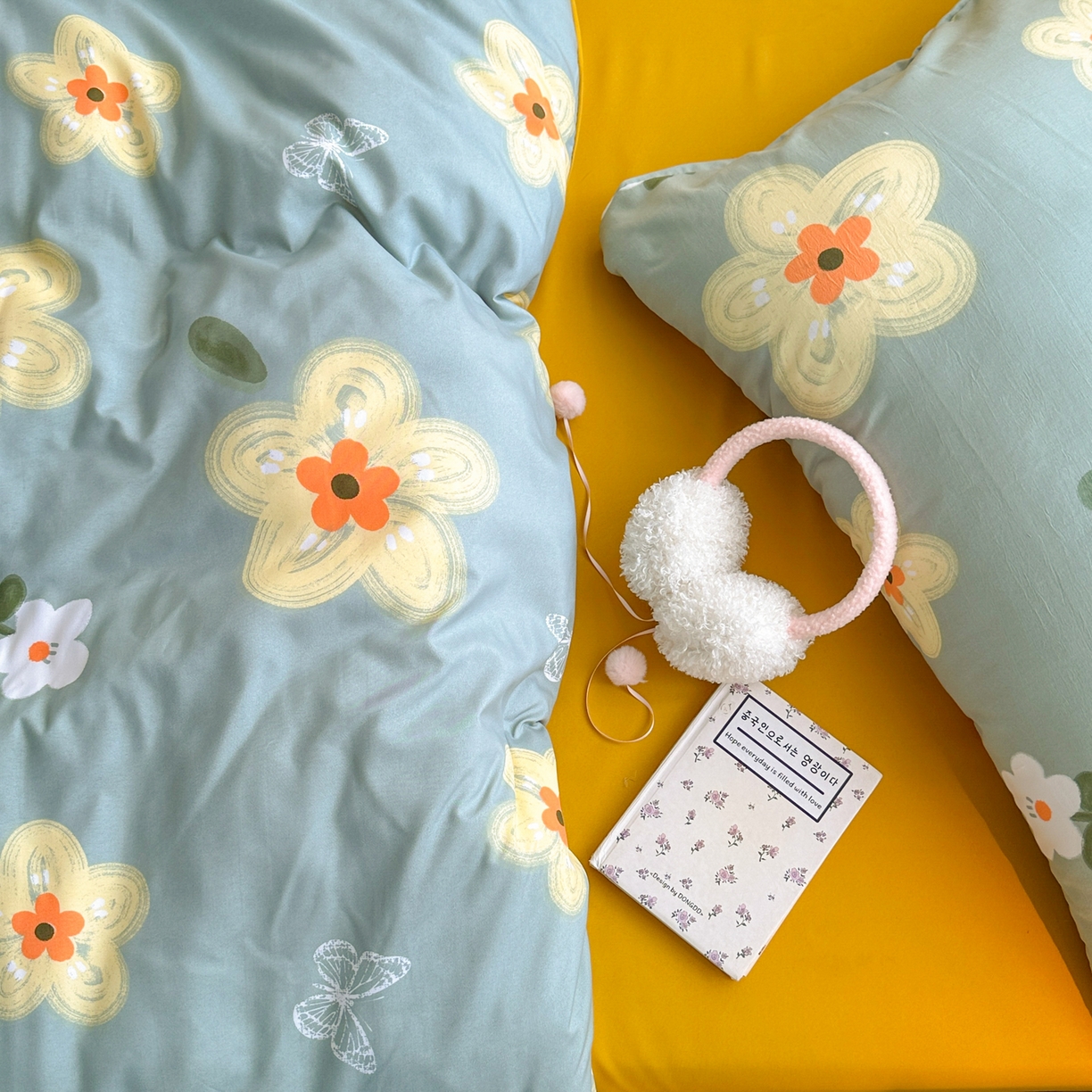 91家纺网 家纺一手货源 找家纺 曼璐家纺 2025新款碎花双拼水洗棉四件套学生宿舍三件套单双人被套和床笠款单被套 闭月羞花