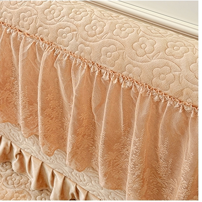 91家纺网 家纺一手货源 找家纺 情恒家纺 2025新款宝宝绒夹棉单品床头罩床头罩单件 玫瑰盛典-暖驼色