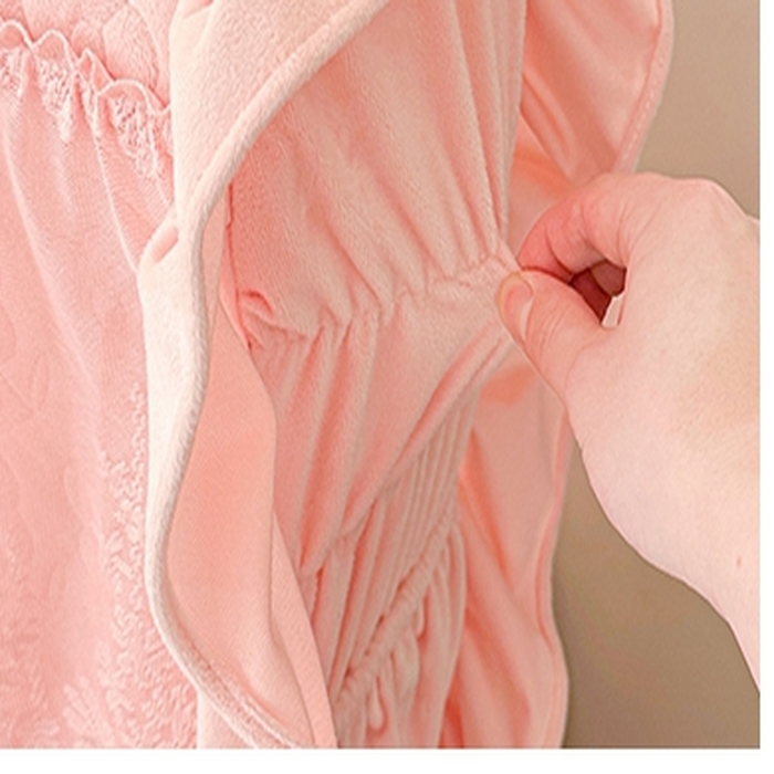 91家纺网 家纺一手货源 找家纺 情恒家纺 2025新款宝宝绒夹棉单品床头罩床头罩单件 玫瑰盛典-香妃粉