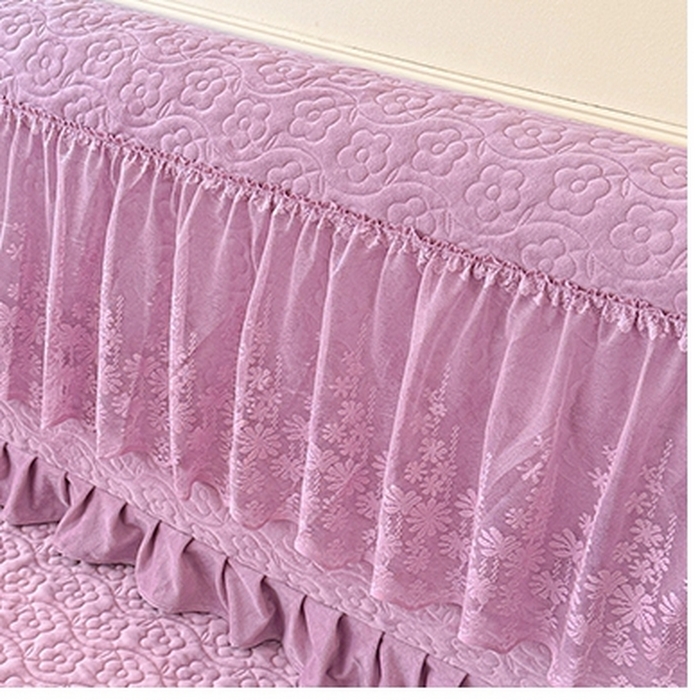 91家纺网 家纺一手货源 找家纺 情恒家纺 2025新款宝宝绒夹棉单品床头罩床头罩单件 玫瑰盛典-优雅紫