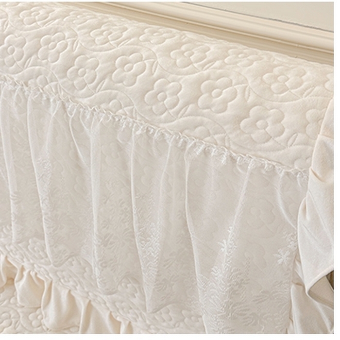 91家纺网 家纺一手货源 找家纺 情恒家纺 2025新款宝宝绒夹棉单品床头罩床头罩单件 玫瑰盛典-云朵白