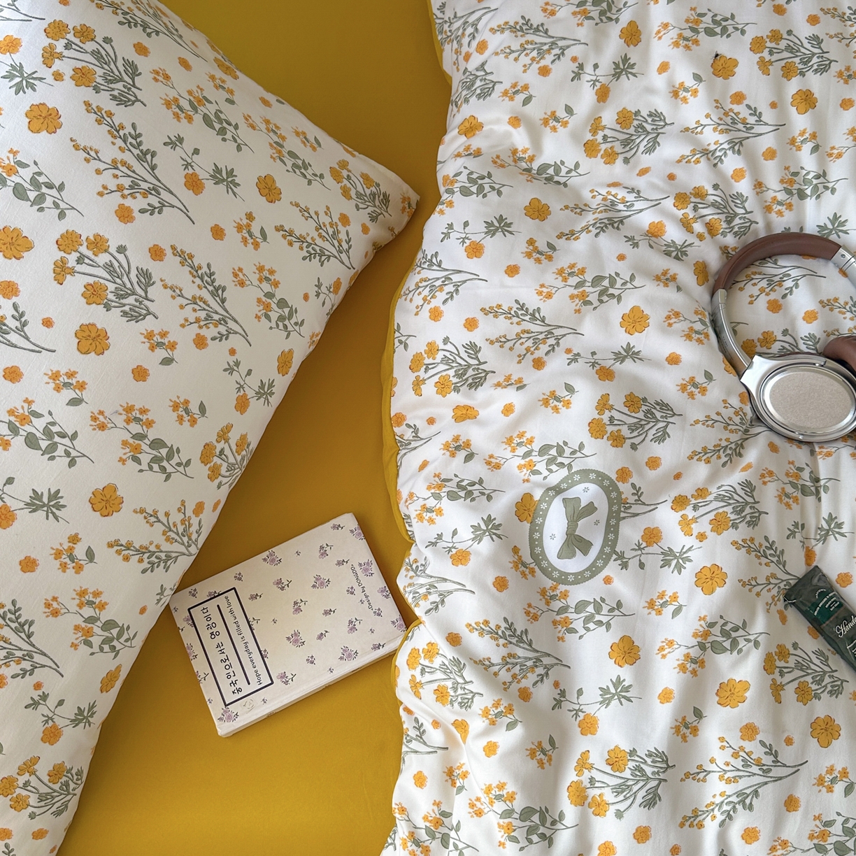 91家纺网 家纺一手货源 找家纺 曼璐家纺 2025新款碎花双拼水洗棉四件套学生宿舍三件套单双人被套和床笠款单被套 假日-橘