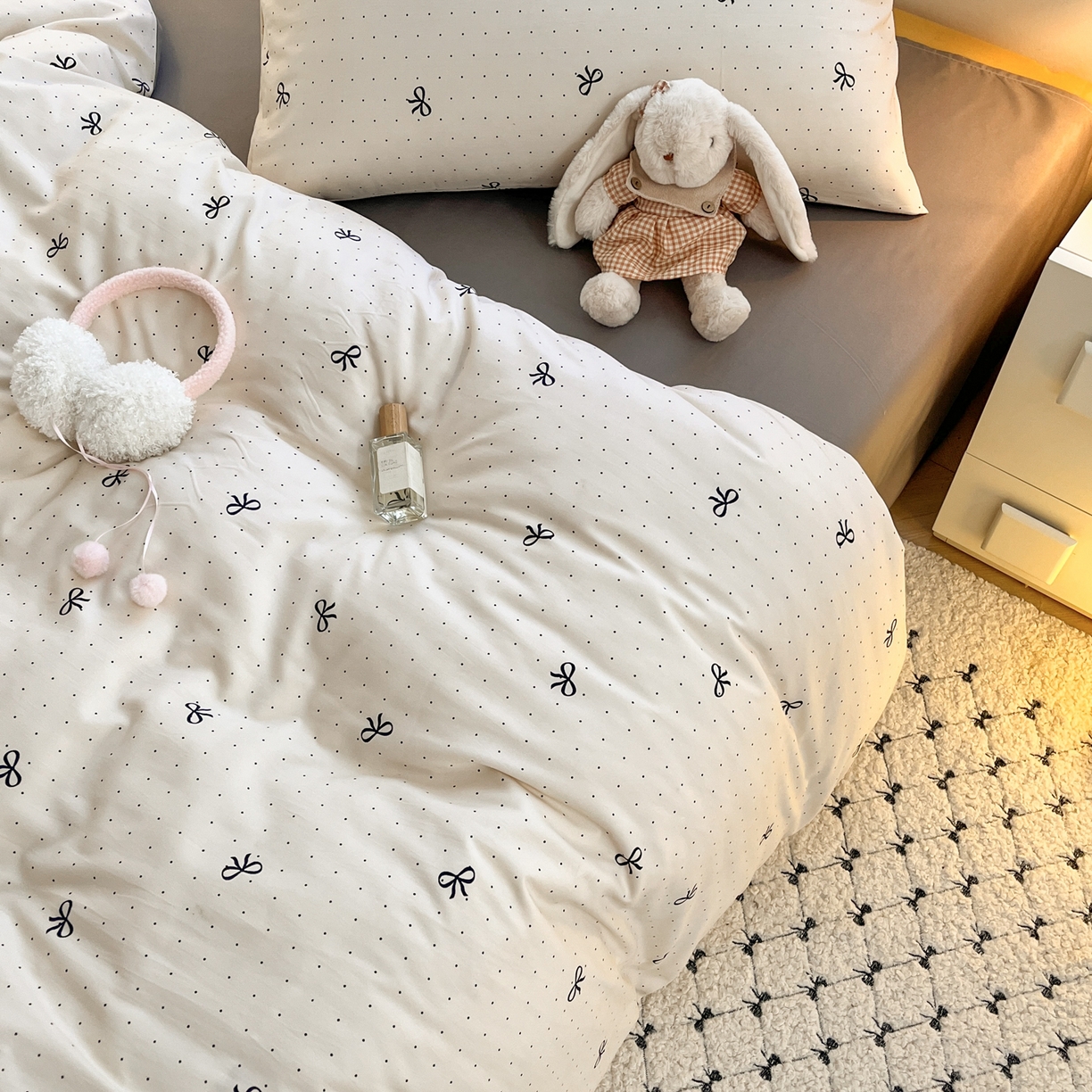 91家纺网 家纺一手货源 找家纺 曼璐家纺 2025新款碎花双拼水洗棉四件套学生宿舍三件套单双人被套和床笠款单被套 可颂-米