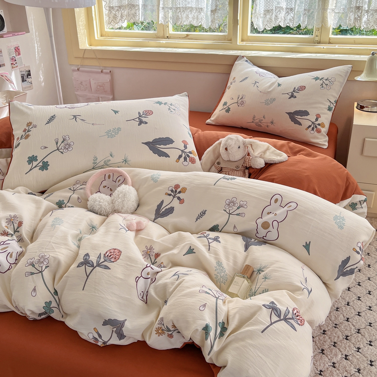 91家纺网 家纺一手货源 找家纺 曼璐家纺 2025新款碎花双拼水洗棉四件套学生宿舍三件套单双人被套和床笠款单被套 千姿百态