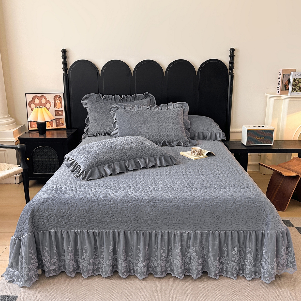 91家纺网 家纺一手货源 找家纺 （总）情恒家纺 2025新款宝宝绒单品床盖床盖三件套玫瑰盛典系列