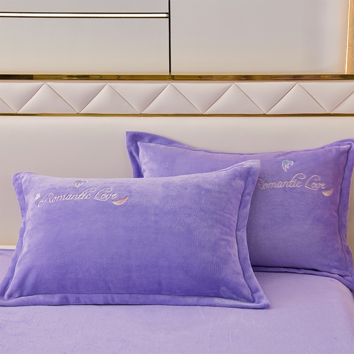 91家纺网 家纺一手货源 找家纺 绒小宣  2025新款加厚牛奶绒刺绣花保暖四件套-花开富贵提供买家秀 花开富贵-紫色