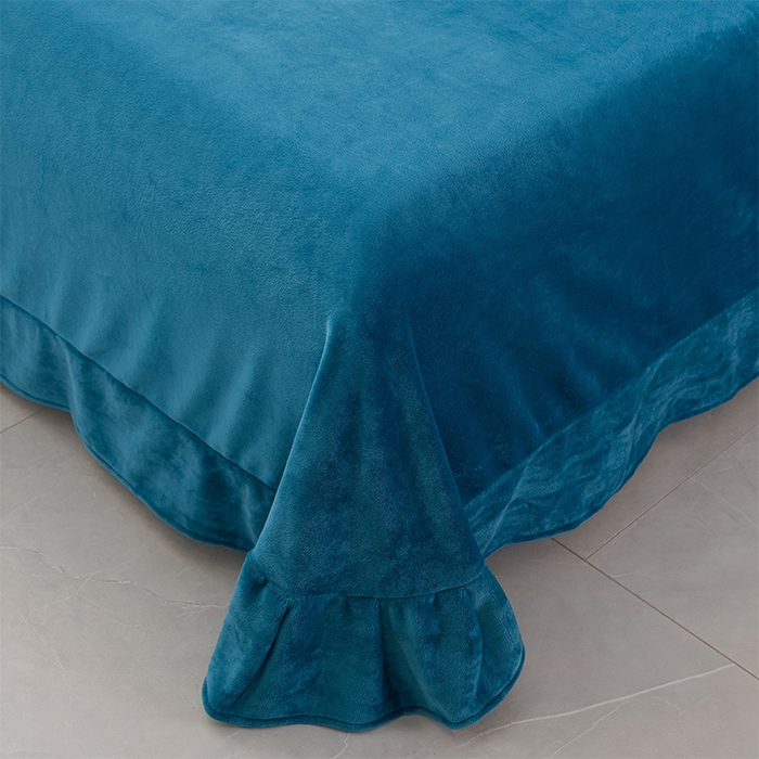 91家纺网 家纺一手货源 找家纺 绒小宣  2025新款加厚牛奶绒刺绣花保暖四件套-花开富贵提供买家秀 花开富贵-宝石蓝