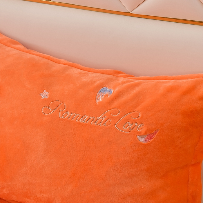 91家纺网 家纺一手货源 找家纺 绒小宣  2025新款加厚牛奶绒刺绣花保暖四件套-花开富贵提供买家秀 花开富贵-橙色