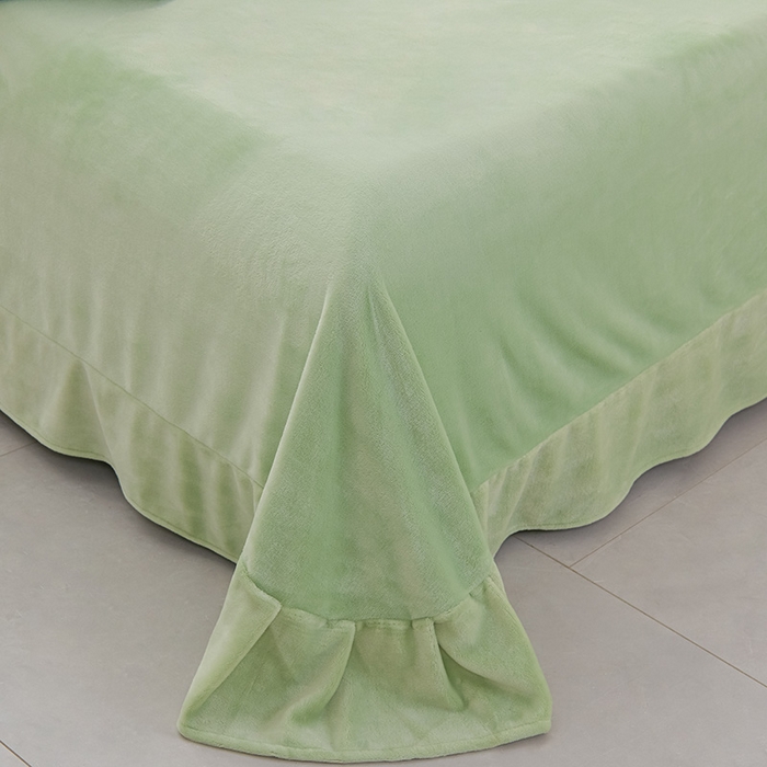 91家纺网 家纺一手货源 找家纺 绒小宣  2025新款加厚牛奶绒刺绣花保暖四件套-花开富贵提供买家秀 花开富贵-抹茶绿