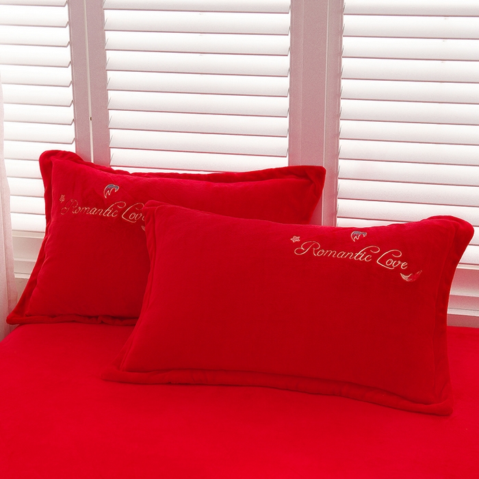 91家纺网 家纺一手货源 找家纺 绒小宣  2025新款加厚牛奶绒刺绣花保暖四件套-花开富贵提供买家秀 花开富贵-中国红