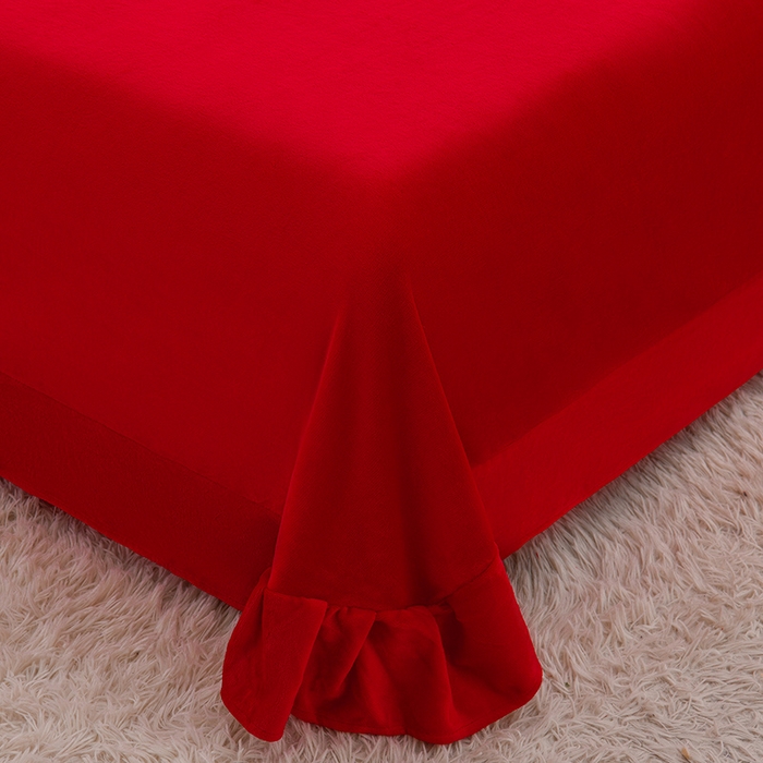 91家纺网 家纺一手货源 找家纺 绒小宣  2025新款加厚牛奶绒刺绣花保暖四件套-花开富贵提供买家秀 花开富贵-中国红