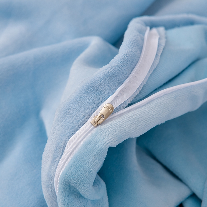 91家纺网 家纺一手货源 找家纺 绒小宣 2025新款A类牛奶绒刺绣四件套-蝶恋花 天空兰