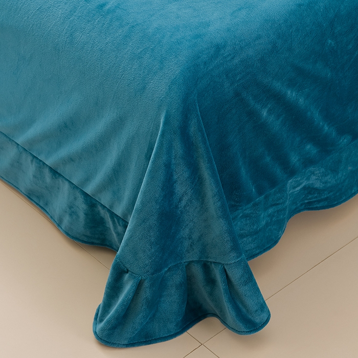 91家纺网 家纺一手货源 找家纺 绒小宣 2025新款A类牛奶绒刺绣四件套-蝶恋花 晴山蓝