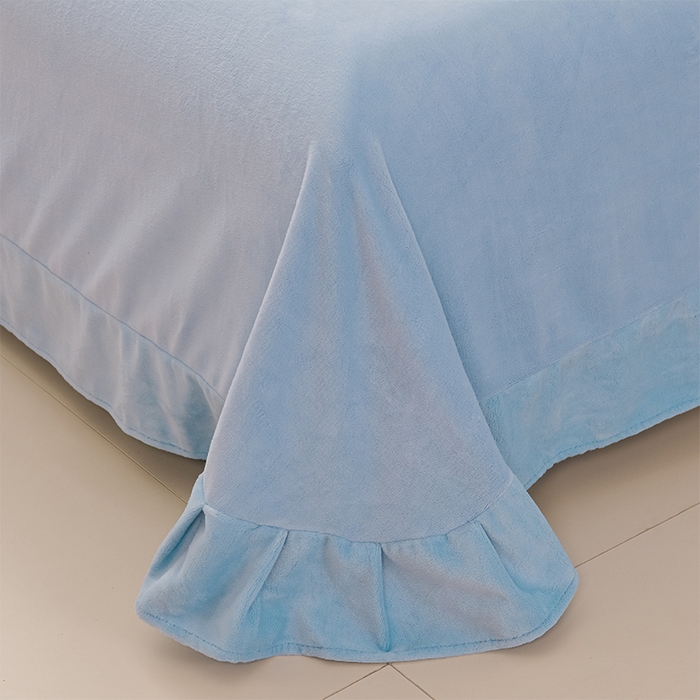 91家纺网 家纺一手货源 找家纺 绒小宣 2025新款A类牛奶绒刺绣四件套-蝶恋花 天空兰