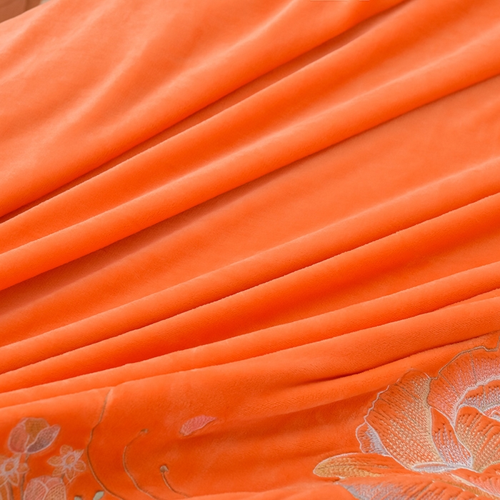 91家纺网 家纺一手货源 找家纺 绒小宣 2025新款A类牛奶绒刺绣四件套-蝶恋花 苏打橙